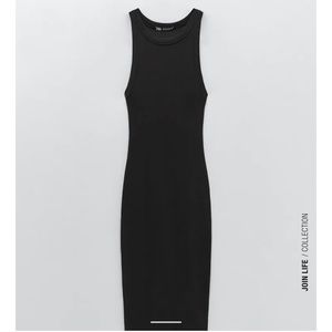 ZARA BLACK RIBBED DRESS